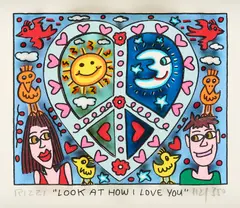James Rizzi, Look at how I love you, 2015, Farbserigrafie (3D-Druck) auf leichtem Karton