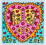 James Rizzi, May Peace And Love Be With You, Farbserigrafie auf Leinwand