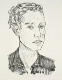 Stephan Balkenhol, Kopf Mann, 2004, Lithografie auf Zerkall (Wasserzeichen)