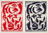 A. R. Penck, Konvolut von 2 Holzschnitten, 1994, Jeweils: Farbholzschnitt auf Hahnemühle (Wasserzeichen)