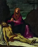 Giacomo Cavedone, Pietà, Öl auf Leinwand