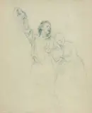 Paul Delaroche, Studie zweier Figuren, Bleistift auf Papier