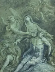 Stefano Magnasco, Beweinung Christi, Aquarell auf Papier