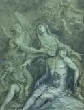 Stefano Magnasco, Beweinung Christi, Aquarell auf Papier