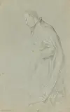Italienische Schule, Betender Geistlicher (San Luigi Gonzaga?), Bleistiftzeichnung auf Papier