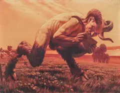 Carlos Schwabe, "L'heure du faune", 1920, Rötel und schwarze Kreide auf Papier
