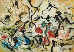 Rolf Cavael, "77/fn 5", 1977, Öl auf Leinwand