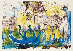 Daniel Richter, Lasst doch die alter Möhre zimbeln, 2001, Farblithografie auf BFK RIVES (Wasserzeichen)