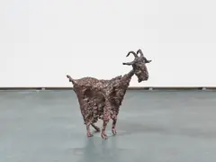 Wolfgang Binding, Ziege, 2004, Bronze, braun patiniert