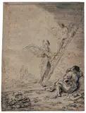 Leonard Bramer, Jakobs Traum, Tuschpinsel, laviert auf Papier