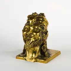 Ohne Titel (König David) by Ernst Fuchs, 1975, Bronze, goldfarben angesprüht, sold Jun 2024