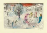 Marc Chagall, Le Repas Chez Dryas (Aus: Daphnis et Chloé), 1961, Farblithografie auf Arches (Wasserzeichen)