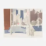 Fairfield Porter, New York Street Scene, 1969, lithograph in colors on Arches