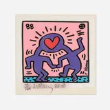 Keith Haring, Untitled (Dr. Winkie Wedding Invitation), 1988, screenprint in colors on canvas