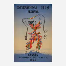 Georges-Claude Chavanne, Cannes International Film Festival poster, 1949, lithograph in colors