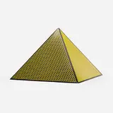 Roy Lichtenstein, Pyramid, 1968, screenprint in colors on lightweight board folded into a three-dimensional pyramid