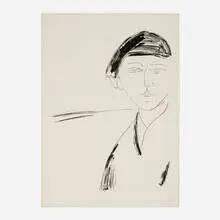 James Lechay, Portrait, 1973, lithograph on Copperplate Deluxe