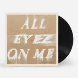 Ed Ruscha, 2Pac - All Eyez On Me, 2022, giclée print in colors on tan custom-dyed linen-wrapped vinyl jacket, vinyl