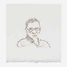 Mel Chin, R.B.G., 2020, relief print on Gampi faced Japanese