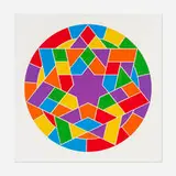 Sol LeWitt, Plate #05 (from the Stars series), 2002, linocut in colors on Somerset Satin White