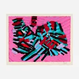 About a Cat (from the Cats portfolio) by Karel Appel, 1979, lithograph in colors on Japan paper, sold Sep 2023