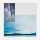 John Baldessari, The Overlap Series: Double Motorcyclists and Landscape (Icelandic 2003), 2003, lithograph in colors on Somerset