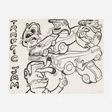 Peter Saul, Traffic Jam (from the Greenpeace 50 Years portfolio), 2022, lithograph on Somerset paper