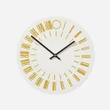 Tauba Auerbach, 24-hour wall clock, 2013, screenprint on composite, enameled aluminum, brass