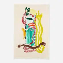 Roy Lichtenstein, Portrait (from the Brushstroke Figures series), 1989, lithograph, woodcut, wax encaustic and screenprint in colors on Saunders Waterford