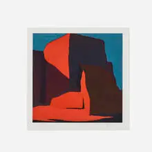 Harold Joe Waldrum, Untitled (Adobe Church, New Mexico), aquatint and etching in colors