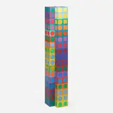 Victor Vasarely, Iboya MC 21, 1970, polystyrene collage in colors mounted to wood