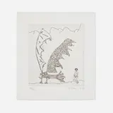 Keith Haring, Untitled (from The Valley series), 1989, etching on Twinrocker handmade