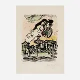 Marc Chagall, The Lover's Heaven, 1963, lithograph in colors on Arches