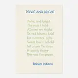 Robert Indiana, Pelvic and Bright (from the Stamped Indelibly portfolio), 1967, rubber stamp in colors on Rives