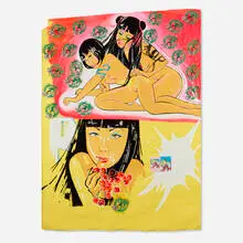 Susan Choi, Untitled, c. 1997, enamel and paper collage on paper