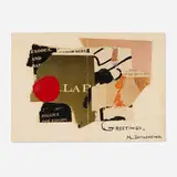 Mary Bonkemeyer, Untitled (Greetings), c. 1965, torn paper collage and ink on paper