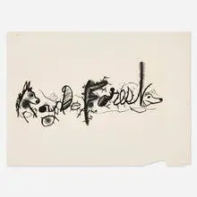 Roy De Forest, Untitled, 1977, charcoal on paper