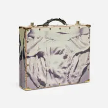 Alan Belcher, Briefcase, 1988, archival inkjet print on canvas laid to Masonite, leather, aluminum