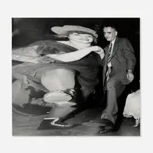 Self-Portrait with Dancer by Weegee, c. 1945, vintage gelatin silver print, sold May 2025