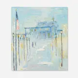 Joseph Barrett, Vanderbuilt House in Snow [sic], oil on canvas