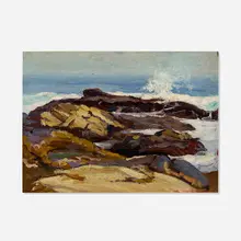 Oceanside by Abraham Bogdanove, oil on board, sold Apr 2023