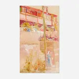 Annie Gooding Sykes, Woman by the Steps, watercolor