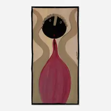Mose Tolliver, Erotic Female Portrait, paint on Masonite