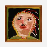 Jimmy Lee Sudduth, Face, paint and sweet mud on board