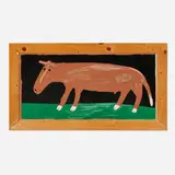 Jimmy Lee Sudduth, Cow, paint and sweet mud on wood