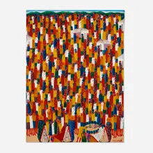 Laurent Casimir, Cock Fight, oil on canvas