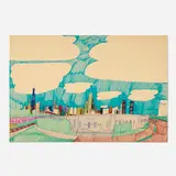Wesley Willis, Soldier Field, 1993, ballpoint pen and marker on Crescent board