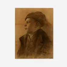 George van Millett, Young German Boy, 1888, charcoal on paper