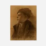 George van Millett, Young German Boy, 1888, charcoal on paper