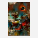 Prophecy by Leonardo Nierman, oil and mixed media on Masonite, sold Apr 2023